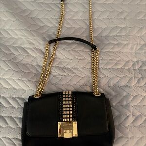 Michael Kors Black Crossbody Bag with Gold Accents